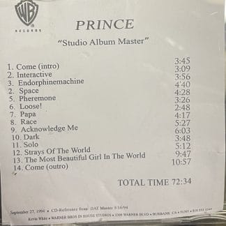 Prince Studio Album Master 1994