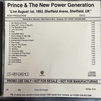 Prince & The New Power Generation - Sheffield 1st 1993 Live Promo CD SUPER RARE 2 X CD set